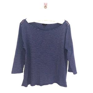 Ann Taylor Blue and white striped shirt